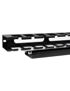Panel Canaleta Horizontal de 1U con Cubierta para Gestión de Cableado en Racks y Perforaciones Later CMDUCT1UX kiwiku.com 2