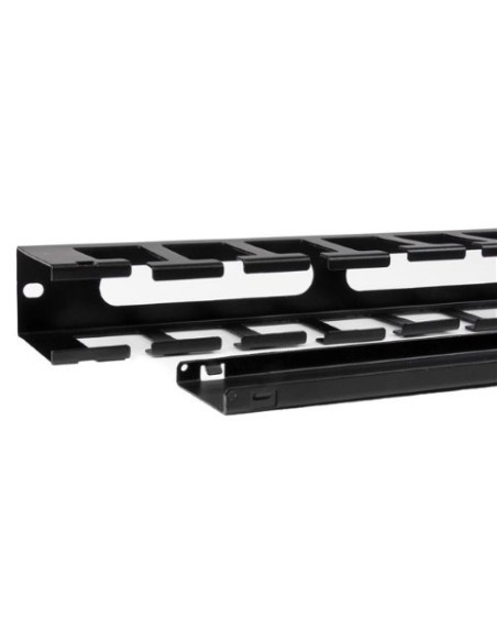 Panel Canaleta Horizontal de 1U con Cubierta para Gestión de Cableado en Racks y Perforaciones Later CMDUCT1UX kiwiku.com