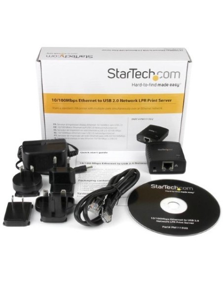 Servidor de Impresión en Red Ethernet 10/100 Mbps a USB 2.0 con LPR - Startech. com PM1115U2 kiwiku.com