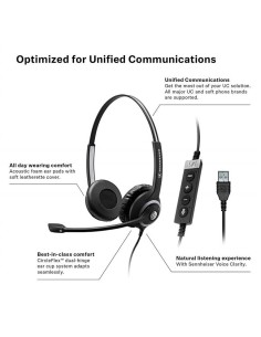 Sennheiser SC 260 USB Ctrl II Binaural Diadema Negro - Auriculares con micrófono 506481 kiwiku.com 2