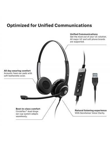 Sennheiser SC 260 USB Ctrl II Binaural Diadema Negro - Auriculares con micrófono 506481 kiwiku.com