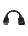 Cable de 15cm Extensor USB 3.0 - Alargador USB 3.0 SuperSpeed - Startech.com - USB3EXT6INBK