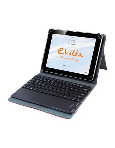 Funda para tablet con teclado USB y Touchpad - Color rojo - de 9,7'' a 10,1'' - E-vitta EVUN000707 kiwiku.com