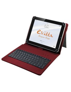 Funda para tablet - Con teclado USB - de 7'' a 8'' - Color Rojo - E-vitta EVUN000507 kiwiku.com 2