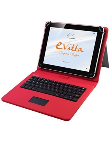 Funda universal para tablets - Con teclado USB y touchpad - de 7'' a 8 '' - Color rojo - E-vitta EVUN000701 kiwiku.com