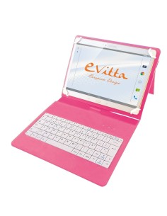 Funda para tablet - Con teclado USB - Color rosa - de 9,7'' a 10,1'' - E-vitta EVUN000511 kiwiku.com 2