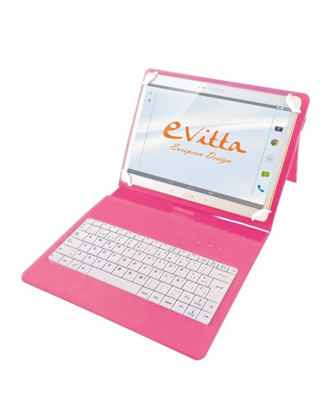 Funda para tablet - Con teclado USB - Color rosa - de 9,7'' a 10,1'' - E-vitta EVUN000511 kiwiku.com