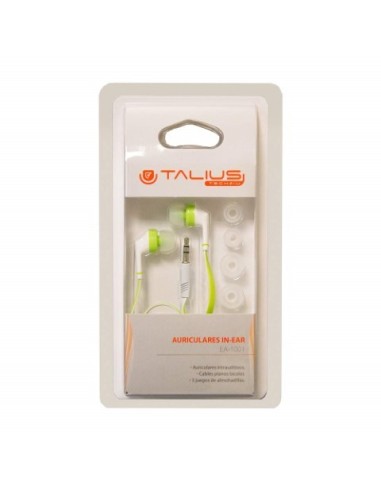 Intrauricular - Color Verde/Blanco - 1,2m - Jack 3,5'' - Talius EA-1001-GR kiwiku.com