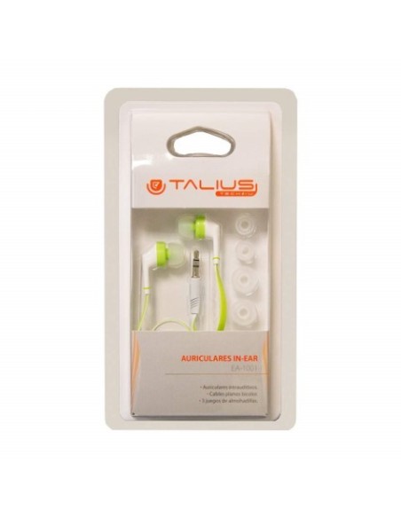 Intrauricular - Color Verde/Blanco - 1,2m - Jack 3,5'' - Talius EA-1001-GR kiwiku.com