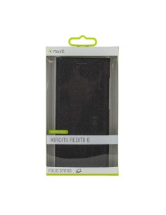 Funda Folio (Soporte + Tarjetero) para Xiaomi Redmi 6 - Color Negro - Muvit MUFLS0236 kiwiku.com