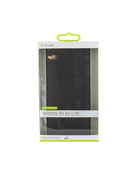 Funda Folio (Soporte + Tarjetero) para Xiaomi Mi A2 Lite - Color Negro - Muvit MUFLS0239 kiwiku.com