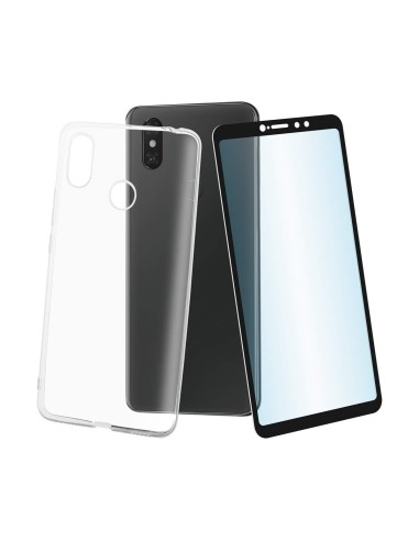 Pack (Funda + Protector) para Xiaomi Mi Max 3 - Color Transparente - Muvit MUPAK0421 kiwiku.com