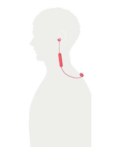 Sony wi-c300 rojo auriculares inalámbricos bluetooth nfc micrófono integrado con manos libres WIC300R.CE7 kiwiku.com