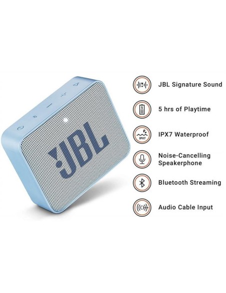 Jbl go2 cyan altavoz inalámbrico portátil 3w rms bluetooth aux micrófono manos libres impermeable  kiwiku.com