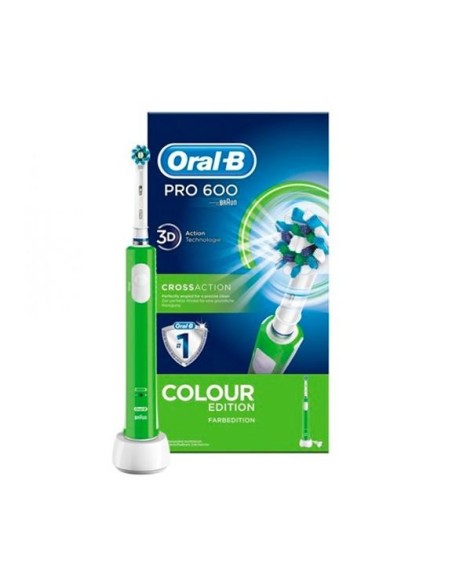 Braun oral-b pro 600 crossaction verde cepillo de dientes elÉctrico recargable con tecnologÍa 3d