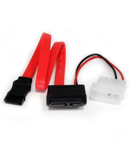 Cable Adaptador SATA de Línea Delgada a SATA con Alimentación LP4 - 12 pulgadas SLSATAF12 kiwiku.com