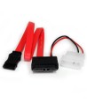 Cable Adaptador SATA de Línea Delgada a SATA con Alimentación LP4 - 12 pulgadas