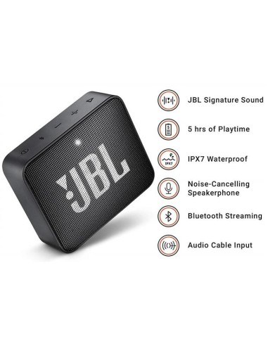 JBL Go 2 - Altavoz inalámbrico con Bluetooth,JBLGO2BLK, Color Negro JBLGO2BLK kiwiku.com