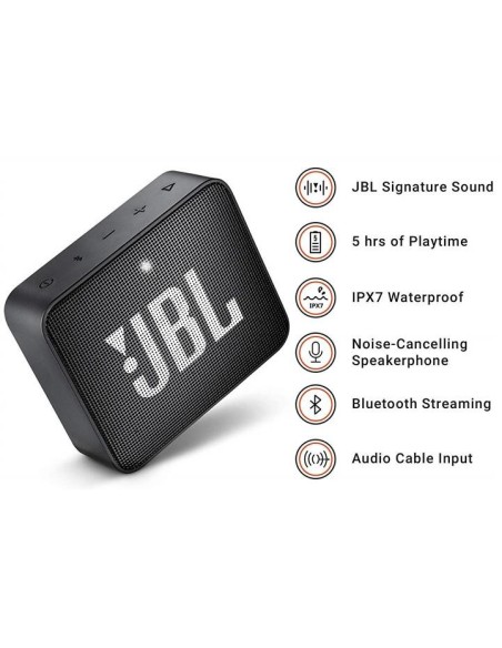 JBL Go 2 - Altavoz inalámbrico con Bluetooth,JBLGO2BLK, Color Negro JBLGO2BLK kiwiku.com