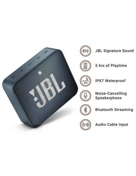 JBL Go 2 - Altavoz inalámbrico con Bluetooth 3W Color Azul Marino  kiwiku.com