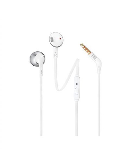 Auriculares jbl t205 chrome - pure bass - drivers 12.5mm JBLT205CRM kiwiku.com