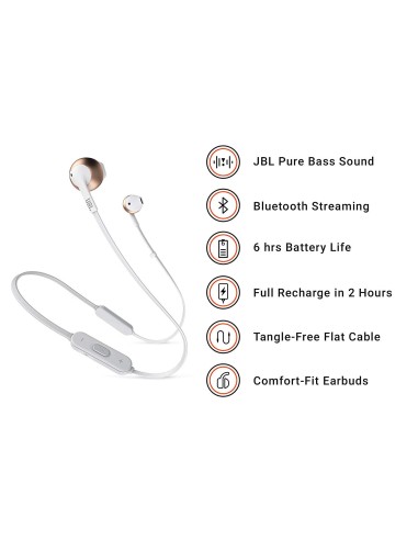 Auriculares bluetooth jbl tune 205 bt rose gold TUNE 205 BT RG kiwiku.com