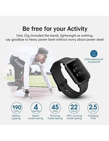 Smartwatch xiaomi amazfit bip global (youth version) 1.28 Negro UYG4021RT kiwiku.com