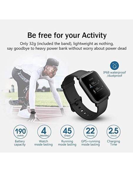 Smartwatch xiaomi amazfit bip global (youth version) 1.28 Negro UYG4021RT kiwiku.com