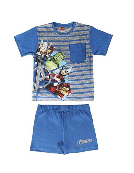 Pijama corto algodón avengers , Color Azul Marino, 2200001977 kiwiku.com