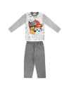 Pijama largo algodón paw patrol, Color Gris