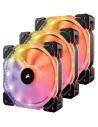 Ventilador de PC Corsair HD120 RGB LED 120 mm LED RGB - Pack de 3 unidades