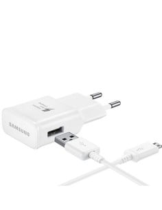 Samsung cargador red 2a blanco con cable micro usb EP-TA20EWEUGWW kiwiku.com