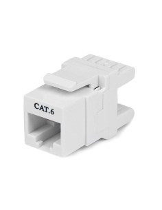 Jack Conector de Pared Módulo Keystone RJ45 Hembra Cat6 de Red 180º - Blanco - Tipo 110 C6KEY110SWH kiwiku.com