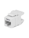 Jack Conector de Pared Módulo Keystone RJ45 Hembra Cat6 de Red 180º - Blanco - Tipo 110