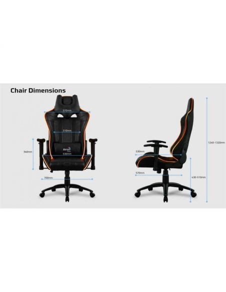 Silla gamer aerocool con iluminacion led ac120rgb color negro  kiwiku.com