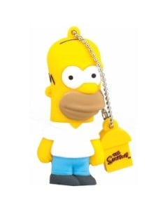 Tribe Simpson Springfield Pendrive - Memoria USB Flash Drive 2.0, de goma, de 8 GB con llavero, diseño Homer Simpson: Kiwiku.com