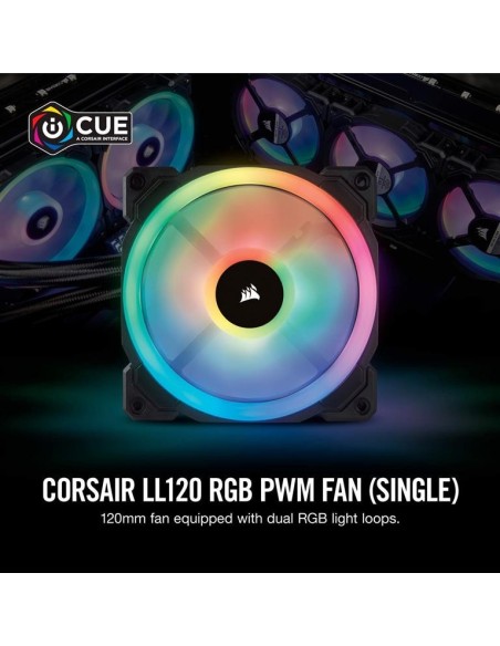 Ventilador caja corsair ll120 rgb 120mm dual light CO-9050071-WW kiwiku.com