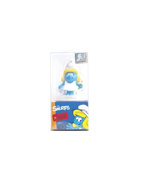 Tribe Los Pitufos - Memoria USB Flash Drive 2.0 de 8 GB con llavero, diseño Pitufa: Kiwiku.com: Informática