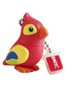 Memoria usb 2.0- 8gb - Emtec - Diseño loro color rojo -EKMMD8GM328.