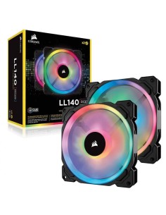 Ventilador RGB LED PWM con doble halo de luz de 140 mm LL140 RGB CO-9050074-WW kiwiku.com 2