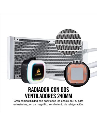 Ventilador cooling hydro series h100i rgb cpu corsair  CW-9060042-WW kiwiku.com