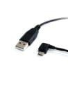 Cable de 30cm USB A a Micro USB B Acodado a la Izquierda para Teléfono Móvil y Smartphone