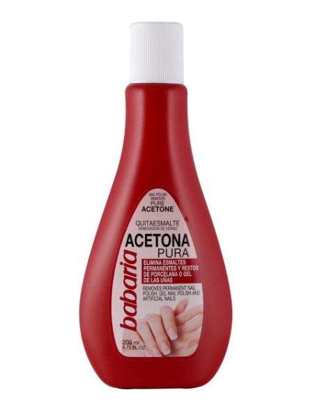 Acetona Pura BABARIA Para Esmaltes y Geles Permanentes 200 Ml - Kiwiku
