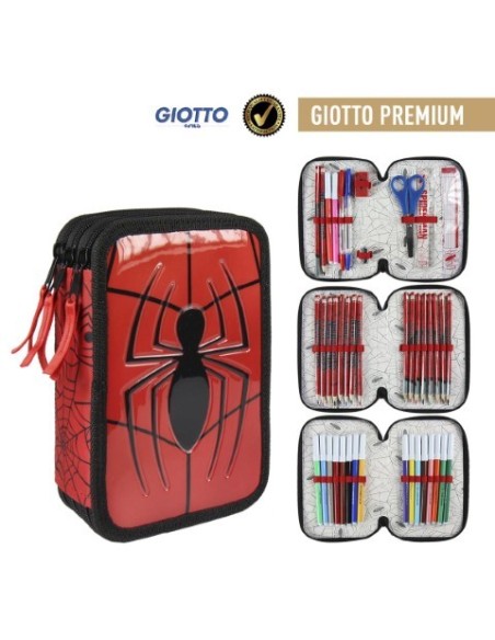 Plumier triple giotto premium spiderman, Color Rojo 2700000221 kiwiku.com