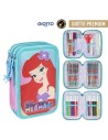 Plumier triple giotto premium princess la sirenita, Color Azul Turquesa