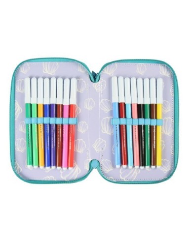 Plumier triple giotto premium princess la sirenita, Color Azul Turquesa 2100002496 kiwiku.com