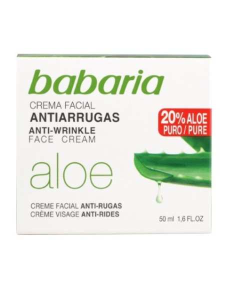 Crema Facial Antiarrugas BABARIA Aloe Vera 50 ml | Kiwiku