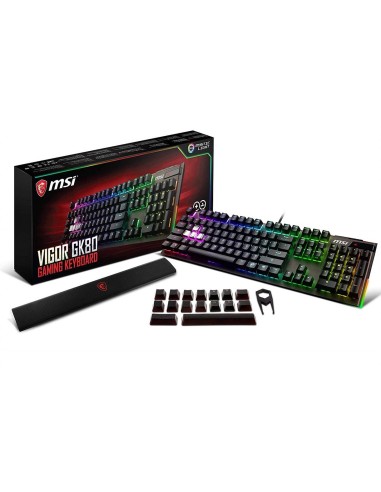 Msi Teclado Mecanico gaming RGB vigor gk80 cs español S11-04ES213-HH6 kiwiku.com