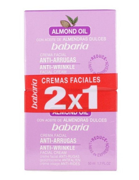 Babaria, Aceite Almendras Dulces Crema Facial Antiarrugas Lote 2   kiwiku.com