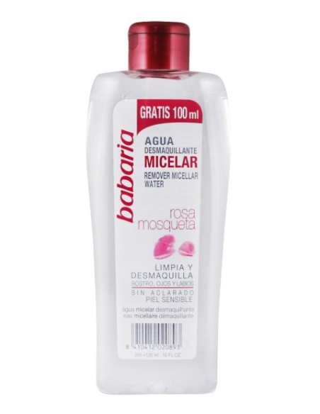 Babaria, Agua micelar desmaquillante con rosa mosqueta 300ml  kiwiku.com